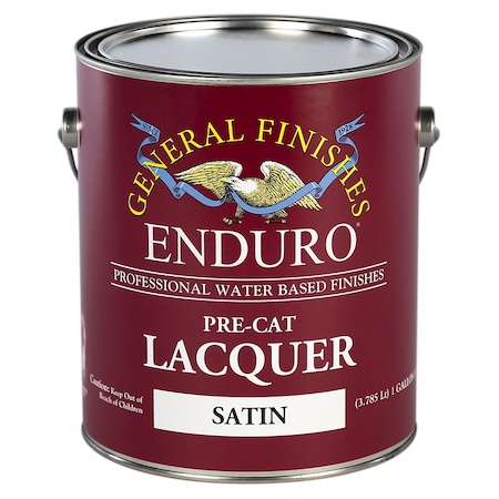 General Finishes 1 Gal Clear Enduro Pre-Cat Lacquer Water-Based Topcoat, Satin GPCS